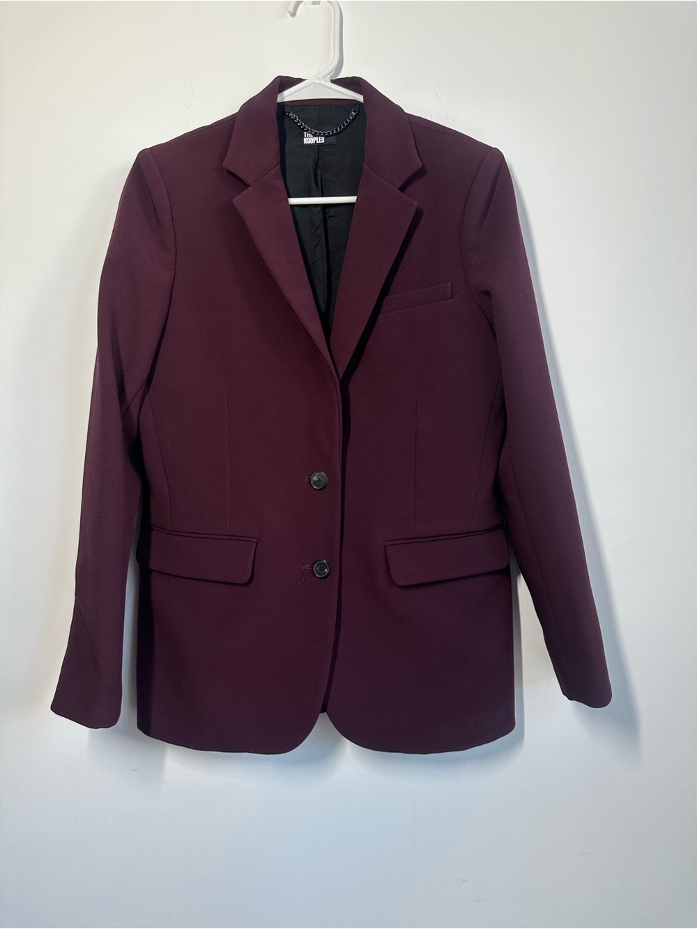 The Kooples Burgundy Eggplant Tailored Two Button Blazer Size 36 / US 4